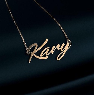 necklace kary pendant gold jewelry printable silver letters charm fashion gifts pendants 3d print model - Mito3D