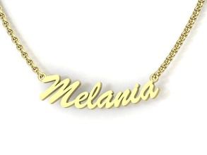 Halskette Melania zart 3dmodel nekclace Anhänger Schmuck druckbar Skript Gold Teller personolisiert 14k Geschenkschmied USA Kanada vereinigt Hand Halsketten 3d print model - Mito3D