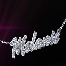 colar melanie joalheria precioso imprimível projeto pingente cartas geladeira brilhante ouro luxo brilhando gema colares 3d print model - Mito3D