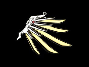 necklace mercy wing overwatch 3d printable model anime jewelry talisman amulet print mitua gold silver design art sell3dmodel buy3dmodel necklaces 3d print model - Mito3D