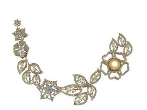 colar de pérola diamante jóias soire jóia luxo printable ouro cadeia o design a arte festa casamento colares 3d print model - Mito3D