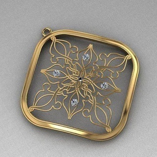 Halskette Teller Schmuck Gold druckbar Juwel Nashorn Halsketten 3d print model - Mito3D