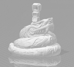 collar quetzalcoatl 3d escanear joyería joya colgantes libra esterlina imprimible plata lustre 3d print model - Mito3D