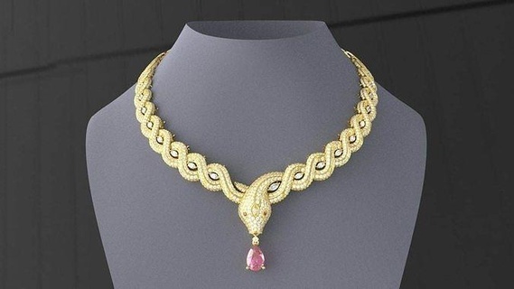 collar bocadillo joyería joya oro plata collares 3d print model - Mito3D