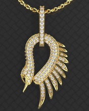 necklace swan jewelry swa rubins diamonds diamond ring sterling silver jewel jewellery wedding printable fashion beauty necklaces 3d print model - Mito3D