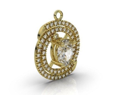 necklaces jewelry diamond necklace pendant gem pendants gold ring printable engagement rings fashion design pave wedding 3d print model - Mito3D
