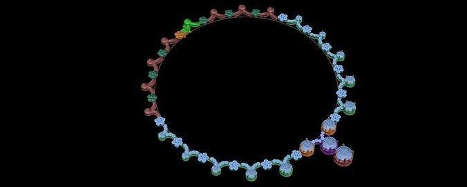 necklaces circle colorful beads baguette baguettecuban animal cuban link miami pendant linkchain gold silver jewel ring jewelry 3dprint printable diamond bracelets pongset bracelet 3d print model - Mito3D