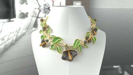 necklaces flower necklace jewelry diamond silver gem engagement 3d print model - Mito3D