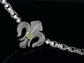 collane gigli collana gioielleria catena stampabile argento diamanti giglio pietre lusso oro gemma moda creativo gioiello d'oro esclusivo arte 3d print model - Mito3D