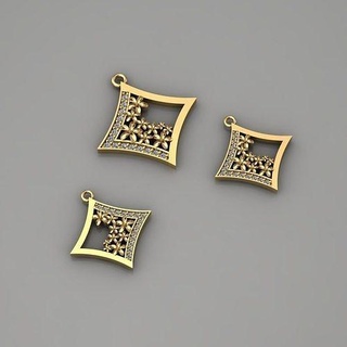 Hals einstellen Gold Anhänger Diamanten Schmuck Silber druckbar Platin Juwel ohren Matrix Ohrringe 3d print model - Mito3D