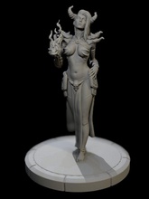 necromancer female demon sexy witchcraft evil dead undead magic skull games toys board 3d print model - Mito3D