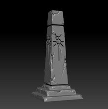 necron obelisco escultura mármore guerra estátua pedestal antigo arte monumento símbolo sepultamento ruína jogos brinquedos borda 3d print model - Mito3D