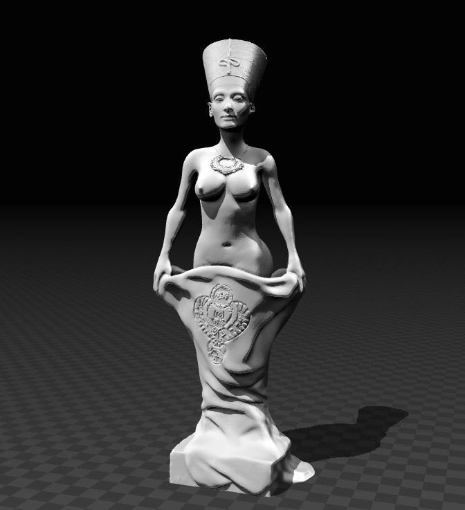 neferneferuaten nefertiti büst giriş mısır kadın kız tarihi tarih medelis firavun piramid kraliçe gerçekçi heykel bedava sanat heykeller 3D print model - Mito3D