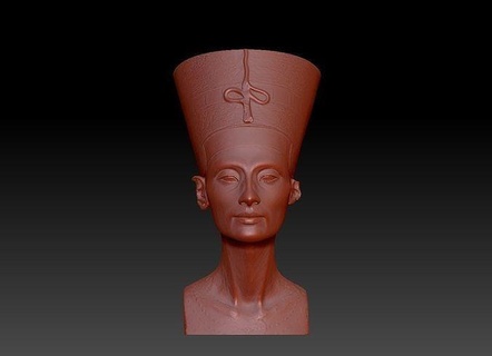 Néfertiti or Egypte sculpture reine ancien pharaon art statue argent cnc femme sculptures pyramide égyptien femelle 3d print model - Mito3D