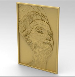 nefertiti router art sculpture relief machining egypt egyptian queen princess god goddess pharaoh ancient carving artcam cnc frame painting sculptures 3d print model - Mito3D