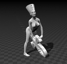 nefertiti nafteta medelis arte egípcio rainha antigo neferneferuaten egito pirâmide mulher menina fêmea escultura esculpir arqueólogo história livre fracasso corpo esculturas 3d print model - Mito3D