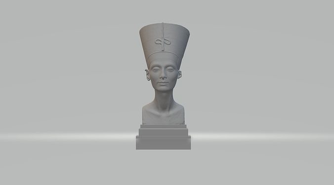 Néfertiti buste Egypte sculpture tête statue ancien Dieu reine monument tut bijoux pendentifs art sculptures 3D print model - Mito3D