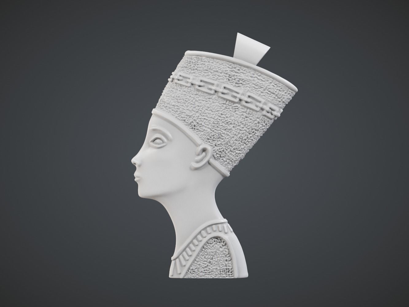 nefertiti pendant egypt bust head figurine jewelry pendants pharao queen pharaoh portrait cleopatra orient egyptian 3D print model - Mito3D