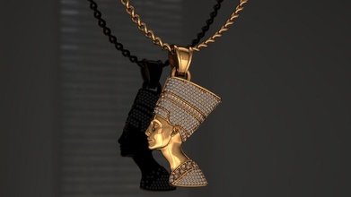 nefertiti pendant nefertiti egipshn  pendant dimond woman face gold head statue sculpture queen jewelry pendants