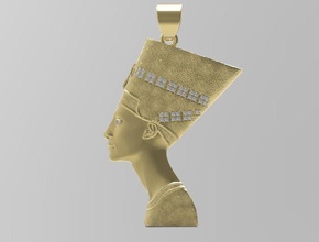 nefertiti pendente egitto gioielleria egiziano egitto faraone giza piramide piramidi sfinge cheops cleopatra anubi aton amon osiride ciondoli 3d print model - Mito3D