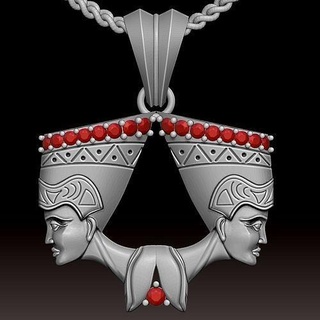 nefertiti pendant gem sculpture jewelry gold necklace egyptian queen egypt ancient archeology museum cleopatra sphinx pharaoh jewlery god goddess jewellery pyramid pendants 3d print model - Mito3D