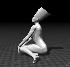 nefertiti as kraliçe medelis sanat büst taramak 3d yazdırılabilir heykel mısır neferneferuaten firavun kadın kız tarih akhenaten vücut poz gerçek heykeller 3d print model - Mito3D
