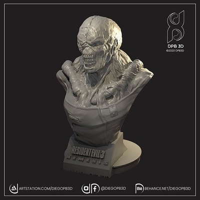 justicia residente mal 3 juego demoníaco zombi stl 3d 3dprint escultura horror increíble busto 3dmodel estrellas paraguas riesgo biológico personaje arte esculturas 3d print model - Mito3D