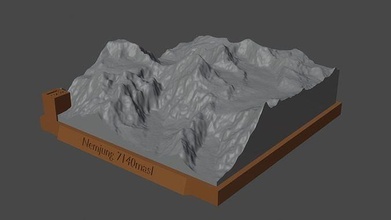 nemjung dağ manzara yanardağ arazi çevre doğa fotogrametri yükseklik dem Bilim 3d print model - Mito3D