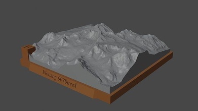 diventare ricco montagna paesaggio vulcano terreno ambiente natura fotogrammetria elevazione dem scienza 3d print model - Mito3D