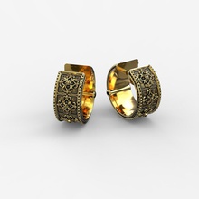 neo-gothic-Ohrring-gold Schmuck scheint gold bedruckbar ist sterling neo-gothic außergewöhnliche Ohrring jewelrygram trendy - Zubehör schön jewelryaddict Ohrringe 3d print model - Mito3D