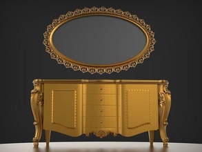 neo clásico consola mesa espejo cnc enrutadores lujo mueble barroco madera alivio hogar casa pared calásico neoclásico artcam diseño hosue 3d print model - Mito3D