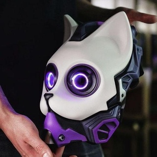 neo neko kostüm oyunu kedi mask dijital stl dosya 3d printing maske siberpunk bilim fi yarı robot rtprops neon hayvan cadılar bayramı baş kask cheshire sphynx dekor dekorasyon toplamak hobi sanat kendin yap 3d print model - Mito3D