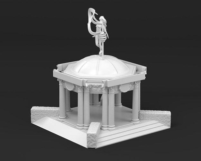 neoclassical temple - 3d printing model architecture column classic corinthian neoclassic building ornament decor roman greek house 3d print model - Mito3D