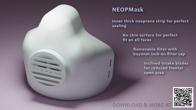 neopmask - 3d-druckbare Maske austauschbaren filter premium covid covid19 19 Atemschutzmaske sterilisierbar wiederverwendbar austauschbare Neopren hobby diy hobby-Heimwerker andere 3d print model - Mito3D