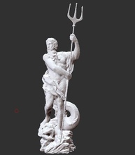 netuno d modelo estátua of segurando lança deus estatueta figura escultura arte esculturas 3d print model - Mito3D