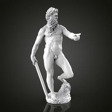 nettuno scultura of uomo tenendo spada dio tritone scultore statua storia arte belle arti gesso bronzo argilla barocco mitologia religione mito greco sculture 3d print model - Mito3D