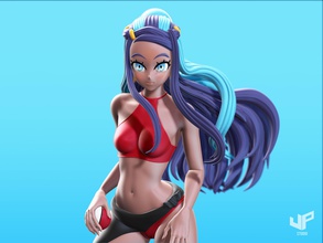 nessa pokemon fanart bikini version sexy art figure bikini nessa statue body pokemon fanart pretty female woman games toys games toys