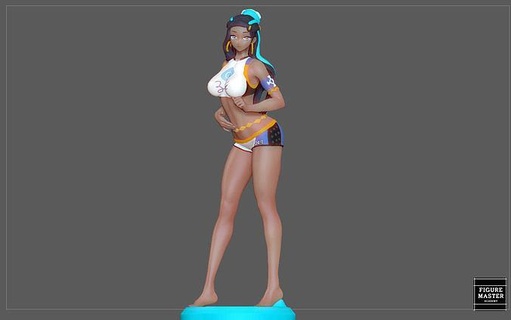 nessa pokemon trainer girl cool pretty anime character art sculptures 3d print model - Mito3D