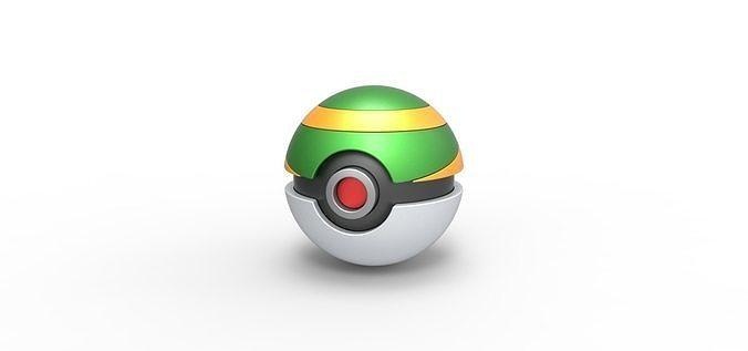 nido pelota pokebola pokemon concepto envase anime juguete impresión imprimible anidar pasatiempo bricolaje diy 3d print model - Mito3D