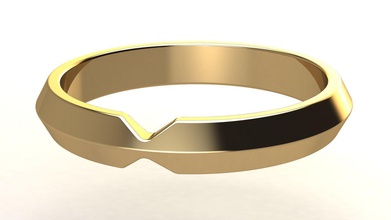 nidification étroit bande bague or élégant bijoux imprimable mariage engagement mode conception tiffany platine bijou luxe précieux anneaux 3d print model - Mito3D