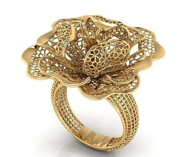 Netz Design Jaali Ring Schmuck Ringe Gold Diamant druckbar Juwel Hochzeit Mode Schönheit Punasaraj Sterling Platin Silber 3d print model - Mito3D