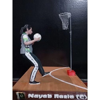 Netzball weiblich Spieler Basketball Schlagball Korbball Sport Spiel Hobby Turnier ender3 Pole Stand Gewinner Kunst Skulpturen 3d print model - Mito3D