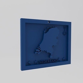 netherlands-nederland map 3d print model europa 3dprint figurines miniatures wall decor national statue key chain art plastic geometric printable 3dprinting country world netherlands house 3d print model - Mito3D