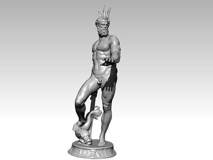 nettuno poseidon neptun bologna italy statue classic art sculptures 3d print model - Mito3D