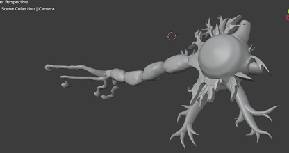neuron cell - brain anatomy biology science health body 3d print model - Mito3D
