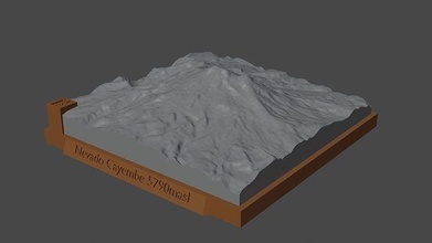 nevado cayembe mountain landscape volcano terrain environment nature photogrammetry elevation dem science 3d print model - Mito3D