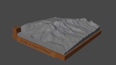Nevado chani montanha panorama vulcão terreno Ambiente natureza fotogrametria elevação dem Ciência 3d print model - Mito3D