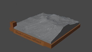nevado corona montaña paisaje volcán terreno ambiente naturaleza fotogrametría elevación dem Ciencias 3d print model - Mito3D