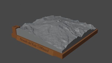 schneebedeckt del ruiz berg landschaft vulkan terrain umgebung natur photogrammetrie elevation wissenschaft 3d print model - Mito3D
