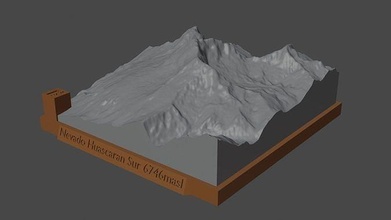 nevado huascaran sur montaña paisaje volcán terreno ambiente naturaleza fotogrametría elevación dem Ciencias 3d print model - Mito3D